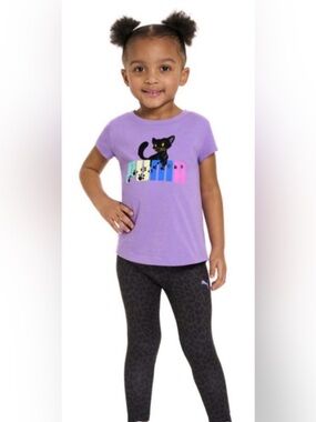 Puma Baby Girls 2 Pc Active Wear Outfit T-Shirt & Leggings 18 Months
